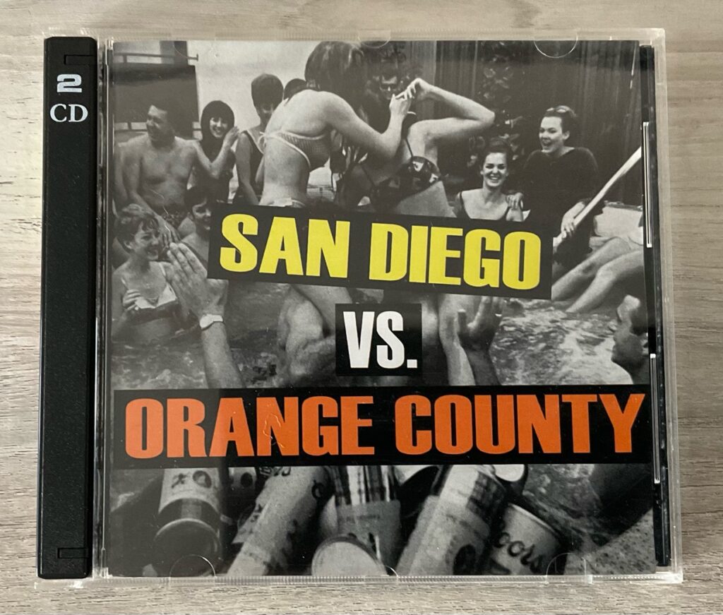 A copy of the 2-CD punk rock compilation: San Diego VS. Orange County (released by Common Cause Records in 1999)