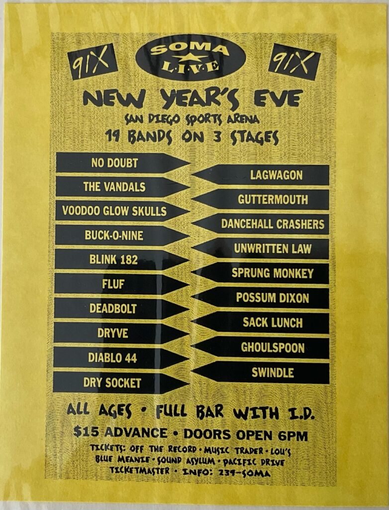 A flyer advertising one of Soma’s annual New Year’s Eve events in the 90s.