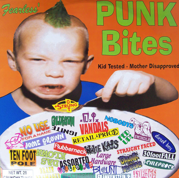 The cover of the 90s punk rock compilation CD: Punk Bites (released by Fearless Records in 1996).